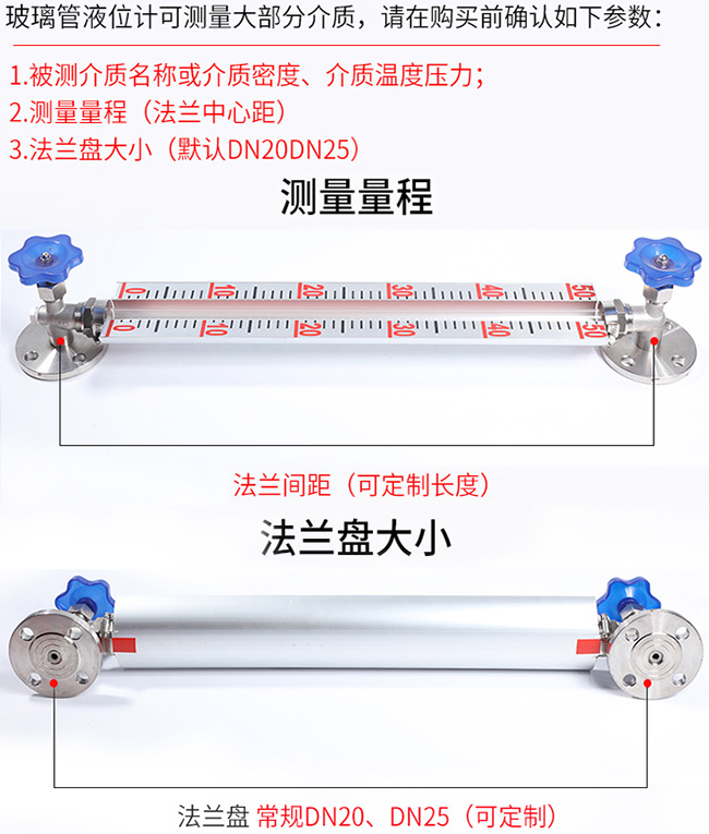 透光式玻璃板液位计选型表